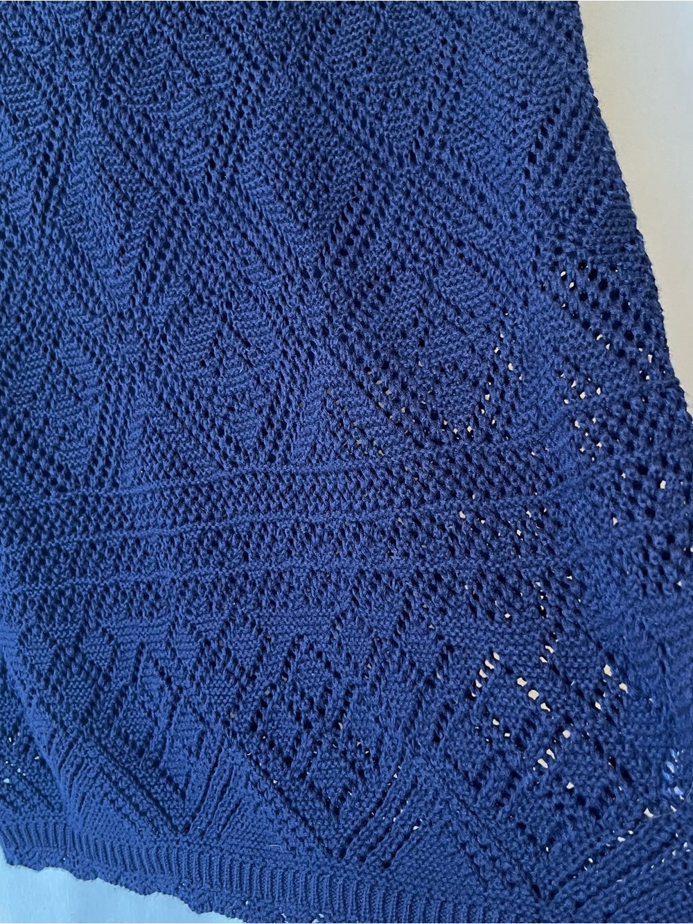 Freshman 1996 Crochet Knit maxi skirt M Dark blue Womens Boho Festival Coastal - Picture 5 of 8